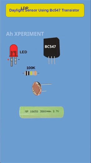Daylight Sensor Using BC547 | AH Xperiment #shorts