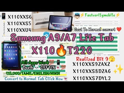 x110 A9 Tab All Apps Work Convert Normal Samsung A9 WiFi Tab All Bit 9 8 7 6 54321 All Country Work