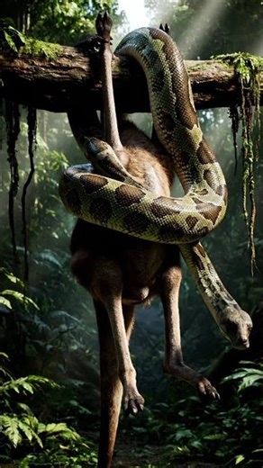 Strong Python hung kangaroo