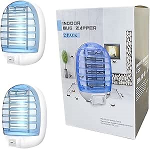 Bug Zapper Indoor, Mosquito Zapper,Plug in Fly Trap Insect Killer, Mosquitoes Killer with Blue Lights for Living Room Home Kitchen Bedroom Baby Room Office (2pcs)