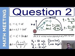 Projectile Motion - 2 dimensional kinematics (question 2)