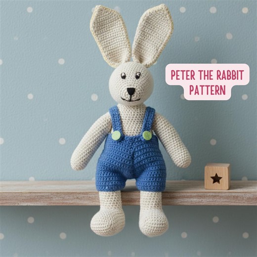 Peter the Bunny Crochet Pattern - Classic Rabbit Soft Amigurumi Plush Toy, Long Ear Bunny Toy, Easy Beginner PDF Pattern - Etsy UK