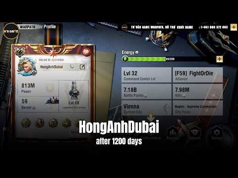 Xem tài khoản HongAnhDuBai sau 1214 ngày chơi game | Warpath