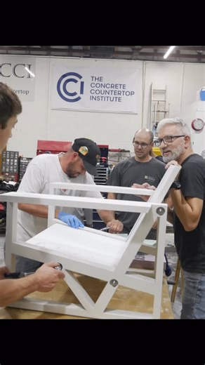 It starts like this. Abstract forms. Fluid concrete. A process you feel in your hands. And it ends like this. A chair you can sit in and say, “I built that.” Built in class. Next class Feb 19-21 #ConcreteCountertops #ConcreteCountertopInstitute #ConcreteWorkshop #ConcreteCraftsmanship | The Concrete Countertop Institute