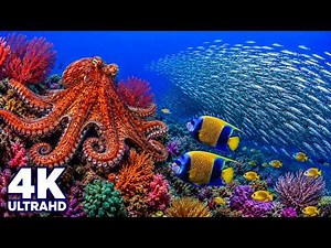 4K Underwater Paradise 🌊 Relaxing Ocean Music with Colorful Fish, Octopus & Coral Reefs