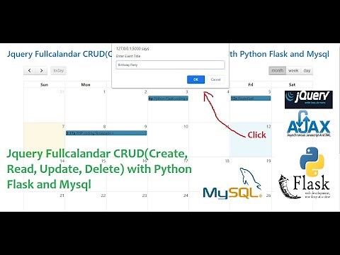 Jquery Fullcalandar CRUD(Create, Read, Update, Delete) with Python Flask Jquery Ajax and Mysql