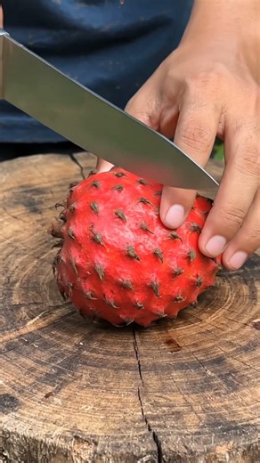 ASMR red soursop slicing so satisfying