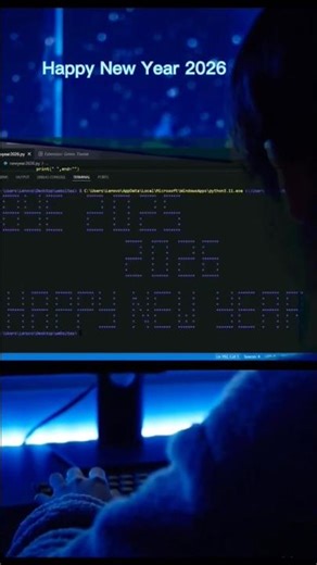Happy new year| pattern code for happy new year| patterns| python | 2026 ||#codingstyle #coding #yt