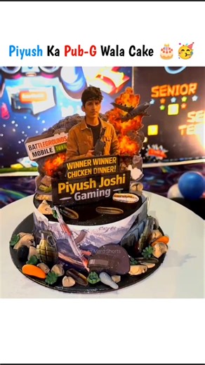 Piyush Ka Pub-G Wala Cake 🥳#piyushjoshivlogs #piyushjoshigaming #dublagem #wrg #birthdaycake #shorts