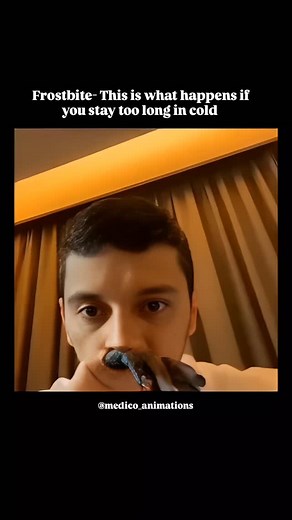 medical_animation on Instagram: "Severe frostbite in fingers occurs when the skin and underlying tissues freeze due to prolonged exposure to extreme cold. In advanced stages, fingers may become hard, cold, and numb, with a pale, waxy, or bluish-black appearance. Blisters may form, and tissue damage can be extensive, sometimes leading to gangrene. This level of frostbite can cause permanent nerve damage or require amputation if blood flow isn’t restored promptly. Immediate medical attention is cr