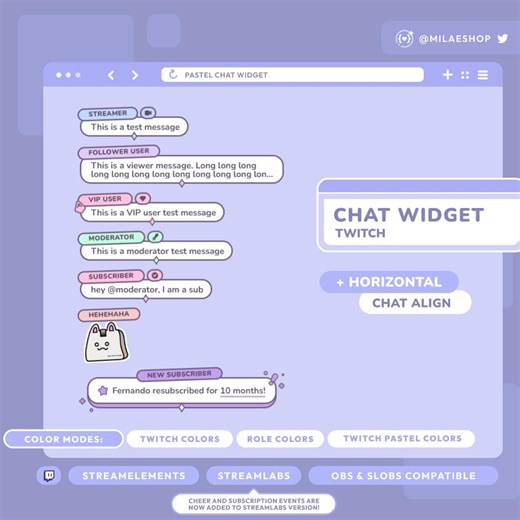 Pastel Chat Widget | Horizontal   Vertical | Twitch - Etsy Canada