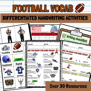 Football Themed Vocabulary and Handwriting Activity Pack | Fine Motor, Gross