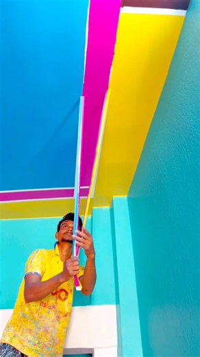 Maskin tape ceiling design full video 🎨 #wallpainting #painting #trending