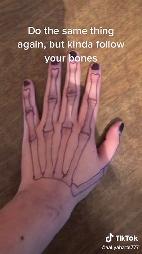 How to Draw a Skeleton Hand on Your Hand