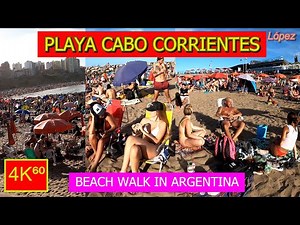 4K⁶⁰ 🚶 - 👉 BEACH WALK ☀️ (Playa Cabo Corrientes) 🏖️ - Mar del Plata - ARGENTINA-Walking tour-TRAVEL🌟