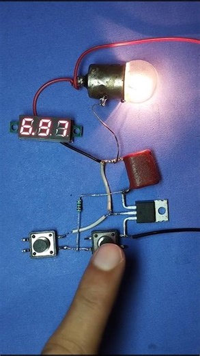 Adjustable voltage for DC bulb #experiment #circuit #dc