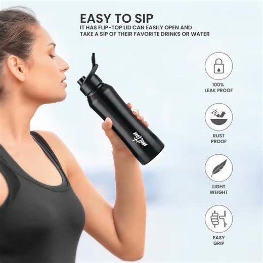  MILTON Comet 1000 Stainless Steel Water Bottle 1 Litre Leak Proof