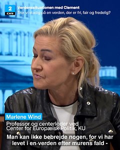 EUROPA. Vi har levet 'happy go lucky' siden murens fald, men nu skal EU vise handlekraft, lyder det fra professor Marlene Wind i "Verdenssituationen med Clement". Lad os høre: Er I enige med WInd? Link til hele udsendelsen i tråden herunder | Debatten - DR