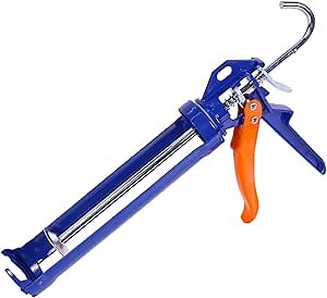 WADFOW Caulking Gun, No Drip Caulk Gun,9" Drip Free Adjustable Hand Caulking Gun with Comfort Grip and 360° Rotary Design, Smooth Round Rod for 10oz Caulk Tubes,WCG4109D, Blue
