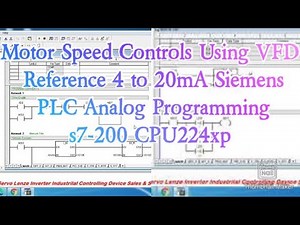 Motor Speed Controls Using VFD Reference 4 to 20mA Siemens PLC Analog Programming s7-200 CPU224xp