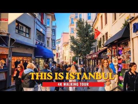 Istiklal Street to Galata Tower (Sunny Spring Day 4K 2026) | Istanbul Walking Tour 🇹🇷