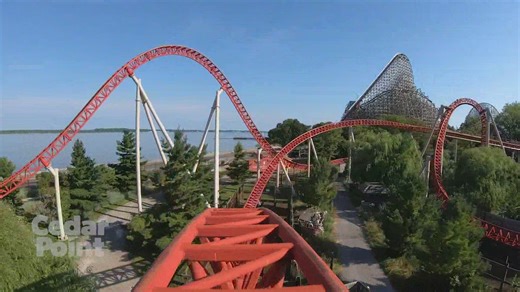 Maverick roller coaster at Cedar Point: POV front-seat ride