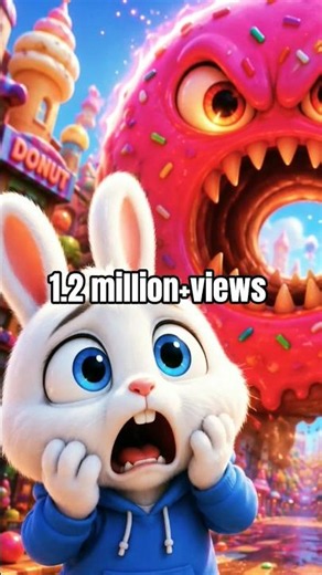 Tabbit and the Giant Donut Monster! 🍩 || #Tabbit #RabbitCartoon #CuteBunny #ViralShorts #shortsfeed