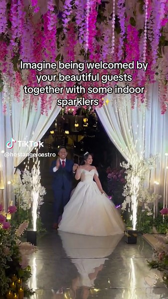 Grand Wedding Entrance Ideas with Indoor Sparklers