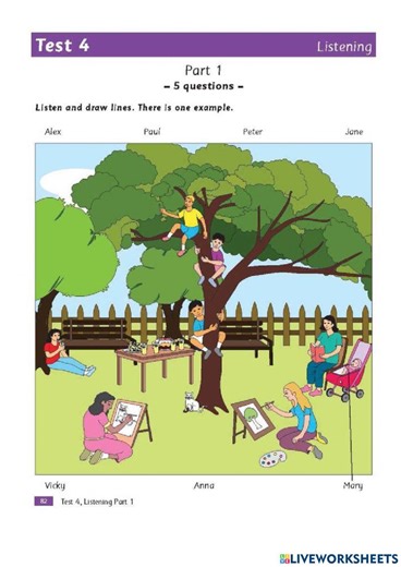 Movers listening test interactive worksheet