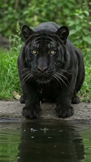 Black Panthers at the Waterhole 🐆 | A Rare and Powerful Wildlife Moment.
