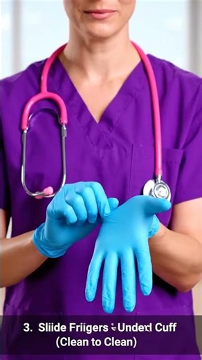 Glove Doffing Step-by-Step (Text Overlays!)