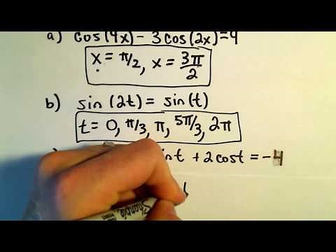 Using Double Angle Identities to Solve Equations, Example 3