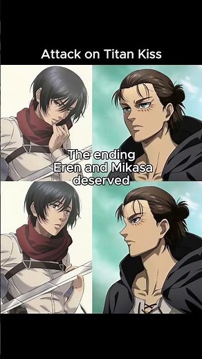 Attack On Titan Eren and Mikasa Kiss