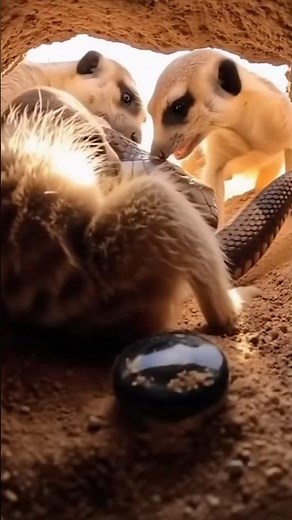 Burrow Rescue: Meerkats and Cobra #wildlife #meerkat #nature