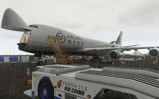 极限画质P3DV5.2 顺丰航空B-2422波音744 西安咸阳-杭州萧山 重载扎实接地