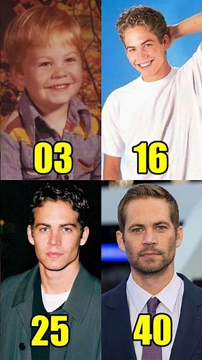 Paul Walker Age Transformation From 1 To 40 Years