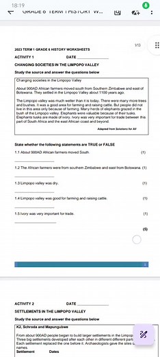 Engaging Grade 6 History Worksheet for Teachers and Parents