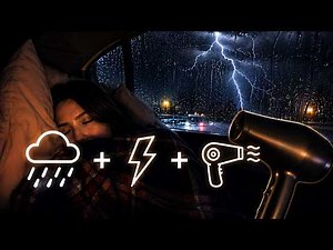 Best Sleep You'll Have Tonight | Rain + Hair Dryer Sounds in a Car