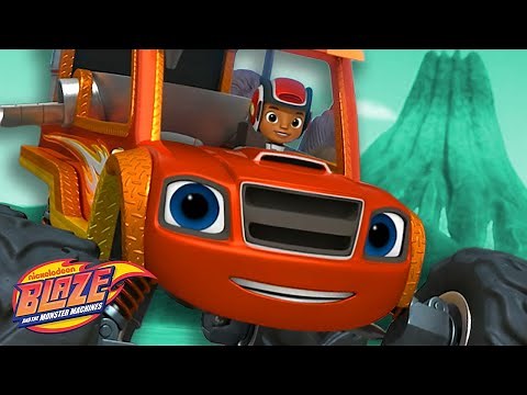Blaze Stops the Volcano Eruption! | Blaze And The Monster Machine