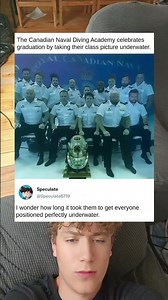 The Canadian Naval Diving Academy takes graduation pictures completely underwater
