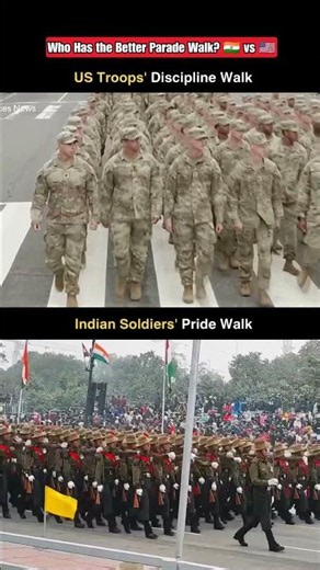 India 🇮🇳 vs USA 🇺🇸 Military Walk Comparison 🔥 Who Looks More Powerful? #shorts #viral #trending #usa