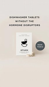 Clean without the chlorine! Our dishwasher tablets ditch the toxic chemicals and hormone disruptors - leaving your plates sparkling, and making your home a safer place for you, your pets and your family. | Kit & Kin