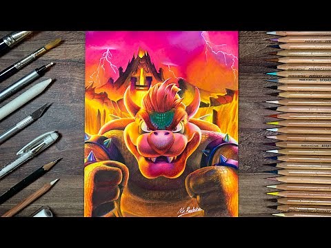 Drawing Bowser: the Super Mario Bros Movie | Mr. Realistic