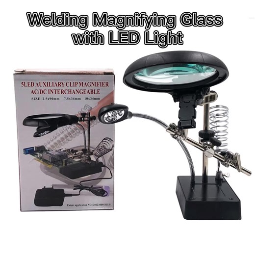 Adjustable Folding Auxiliary Clip Magnifier Electronic LED Magnifying Glass With Light for Jewelry Inspection and Maintenance