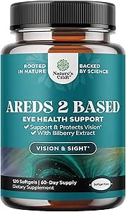 Natures Craft AREDS 2 Based Eye Health Supplement for Adults - AREDs 2 Eye Vitamins for Vision Blue Light Protection Dry Eyes Support with Zeaxanthin Plus Lutein and Bilberry Extract (60 Servings)