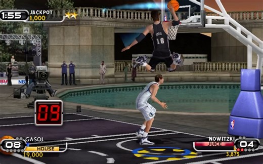 PSP NBA ballers 街头篮球 泡•加索尔大战德克•诺维茨基！