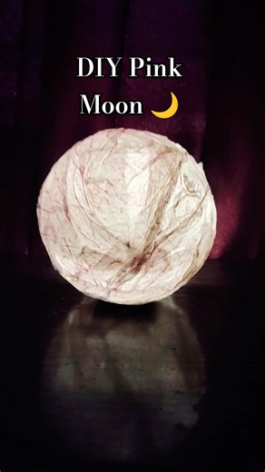 Diy Pink Moon lamp | Diy Tissue paper moon lamp | MMoo lamp room decor | Aesthetic room decor#diy