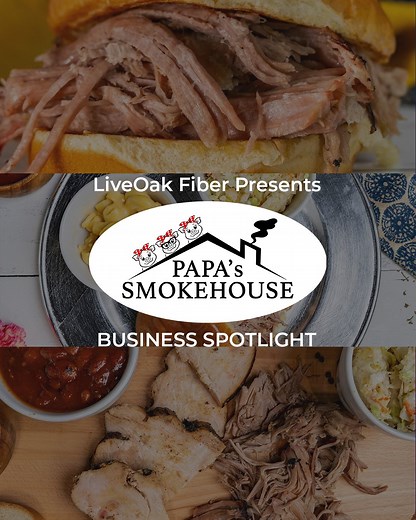 🌟 Business Spotlight 🌟 Meet the team behind Papa’s Smokehouse — a local favorite right here in Niceville! In this spotlight, they share what makes their BBQ stand out, why people love them so much, and how they’ve built such a loyal following on the Emerald Coast. 🎥 Watch their story on our YouTube channel! | LiveOak Fiber