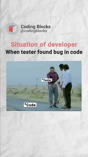 Coding Blocks on Instagram: "Tester vs Developer..!!😉😉 Which one are you?? Let us know in the comments below!! Follow @codingblocks for more!! . . . #CodingBlocks #learntocode #explorepage #codingmeme #codinghumor #programminglife #programmingmemes #reelsinstagram #reelitfeelit #coderlife #instagram #coding #reelkarofeelkaro #instagood #trending #viral #explore #developer #project #query #bugs #fyp #bollywood #akshaykumar"