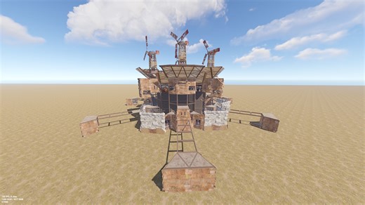 Rust 建筑教程，双层顶离线无敌堡垒，上下楼bunker，11个bunker，6个可断分领